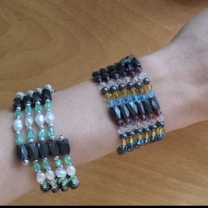 FREE with Any Purchase! Beautiful beaded, magnetic bracelets (2) - One Size